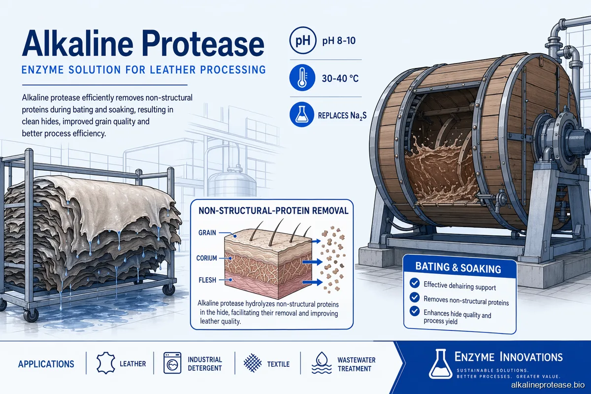 Alkaline Protease for Leather Bating and Hide Soaking