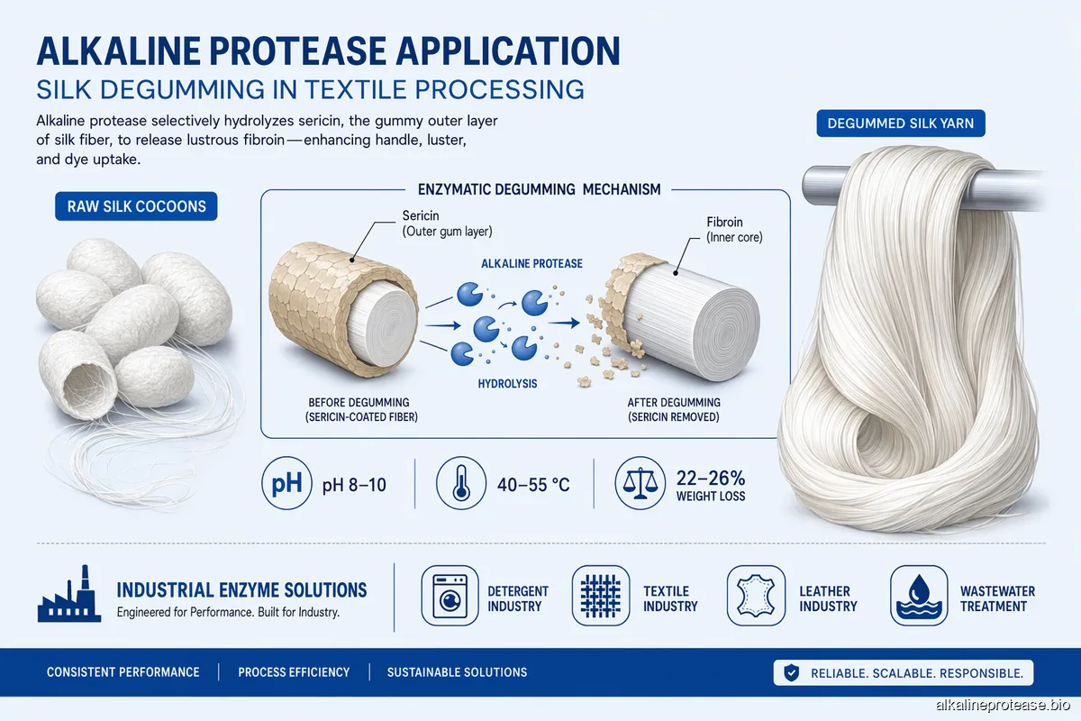 Alkaline Protease for Silk Degumming and Sericin Removal