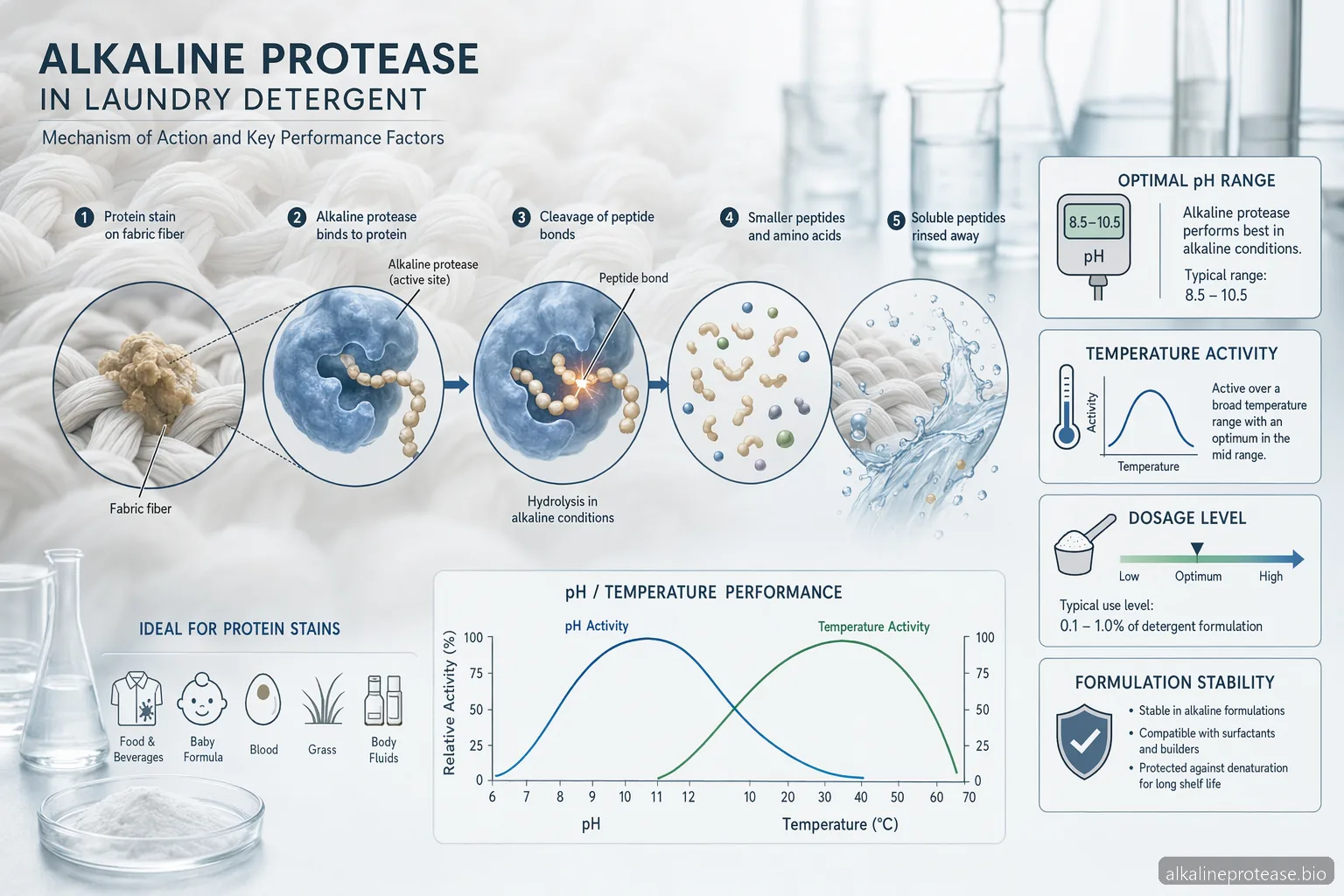 Protéase alcaline pour la fabrication de détergents à lessive — process diagram